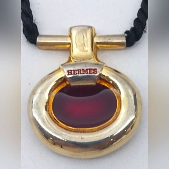Hermes  Enamel Perfume Pendant Necklace Vintage Authentic - Picture 11 of 16